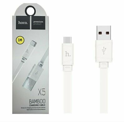 Кабель Hoco X5 BAMBOO microUSB-USB White (X5)