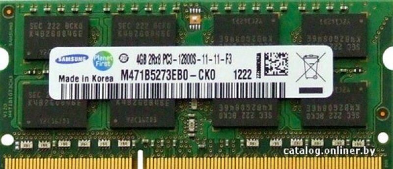 DDR3 4Gb Samsung Sodimm 2Rx8 PC3-12800S-11-11-F3 (M471B5273DB0-CK0)