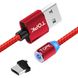 Магнитный кабель зарядки TOPK AM23 LED 1m 1.8A microUSB Red