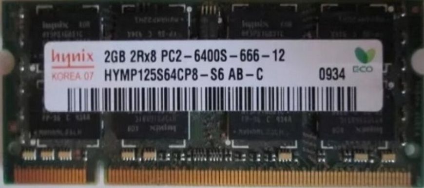 DDR2 2Gb 2Rx8 PC2-6400S-666-12 Hynix So-Dimm (HYMP125S64CP8-S6 AB-C)